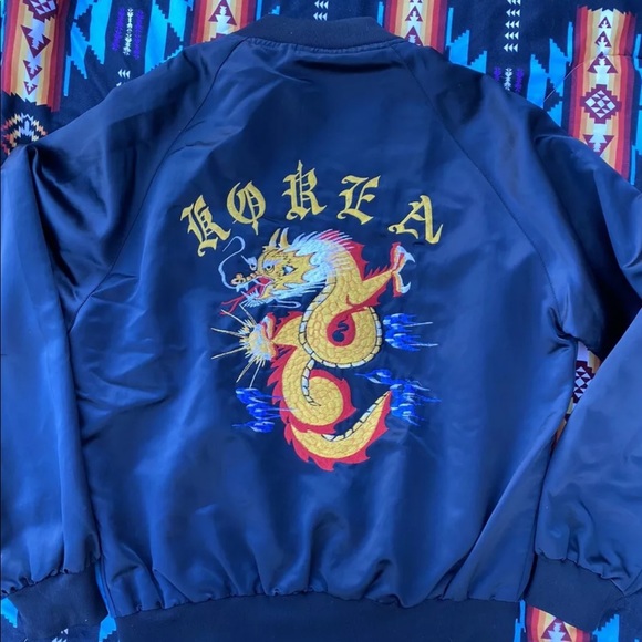 Vintage 1980s Korea Satin Starter Style Jacket - Picture 1 of 4